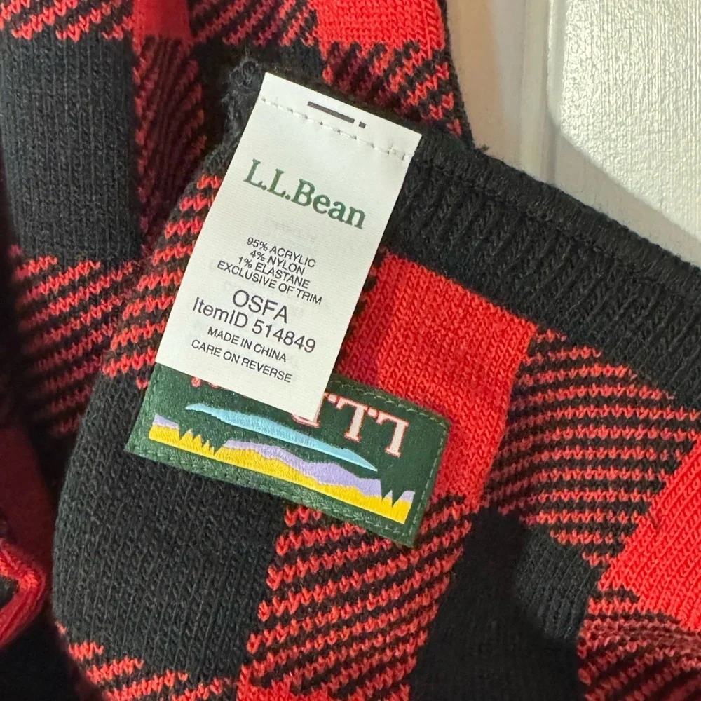 L.L. Bean Red and Black Plaid Scarf